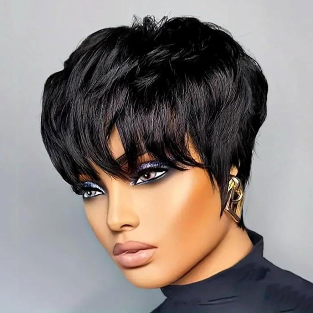 Pixie Cut Wig Human Hair Pixie Cut Wigs For Black… - image 3